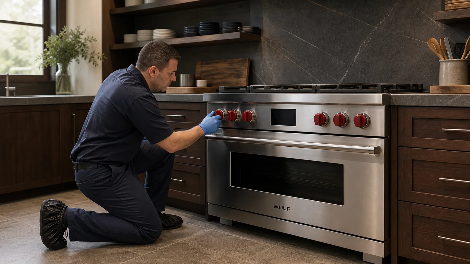 Premium kitchen range prepared for a professional diagnostic visit